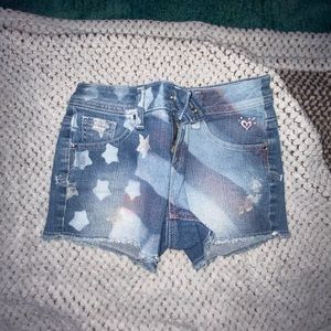 girls july 4th denim shorts